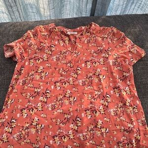 Floral print, short sleeved blouse
